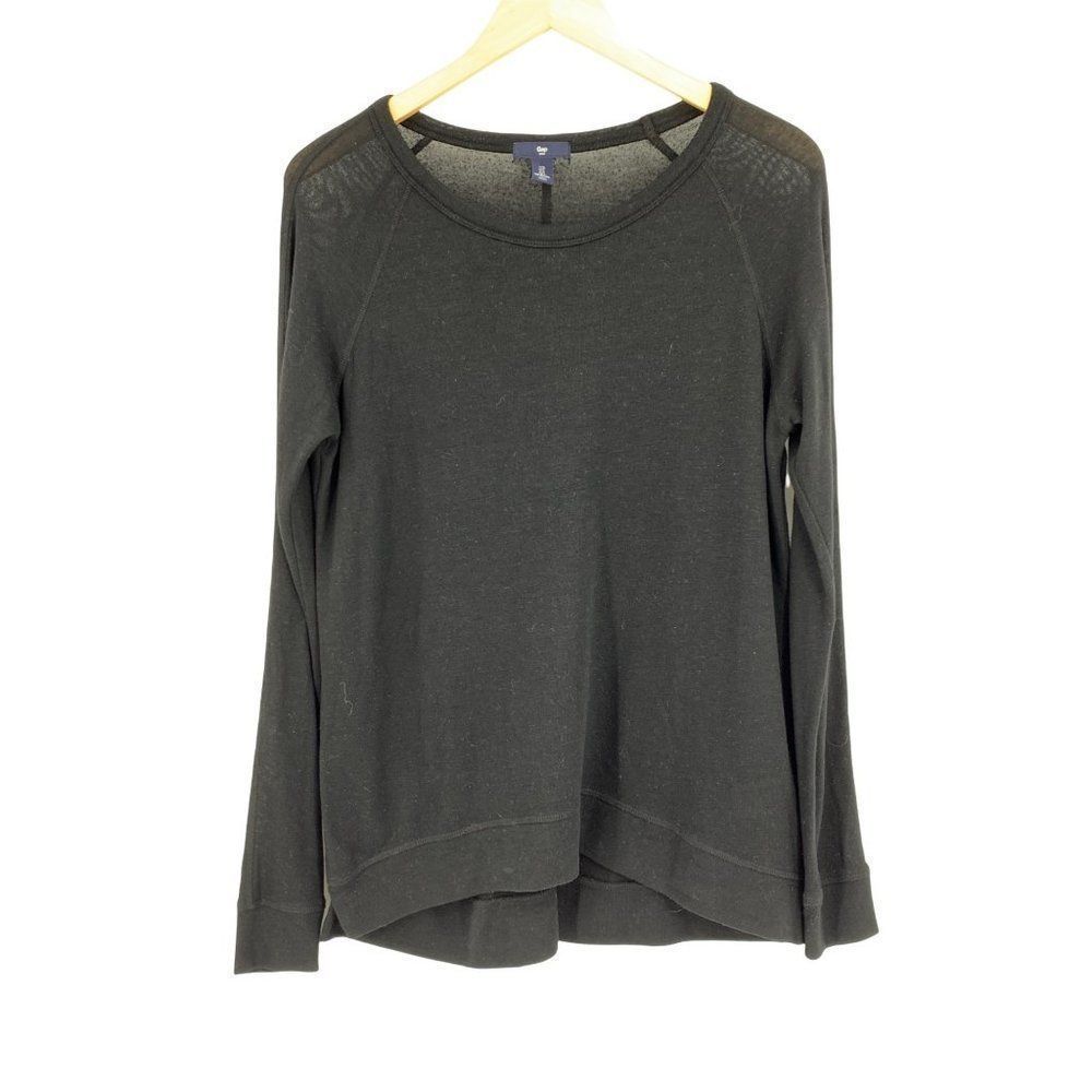 Womans Gap Sweater Top Semi-sheer Lightweight Black 0248 Small